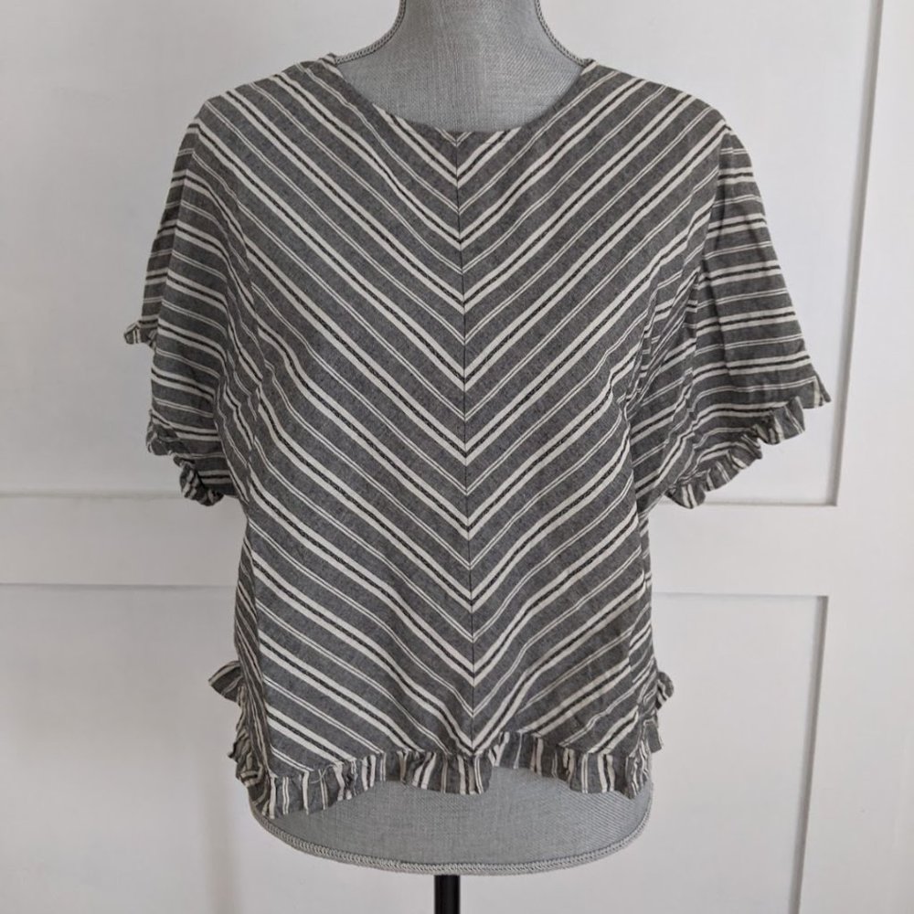 [A New Day] Chevron Ruffled Peplum Top - M